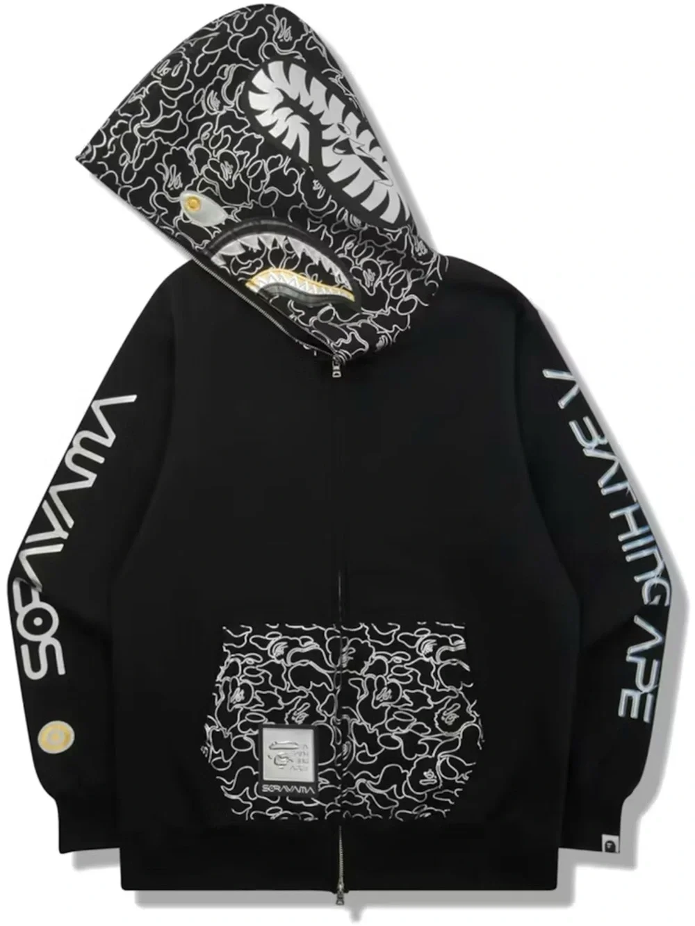 BAPE x Hajime Sorayama Black Shark Hoodie
